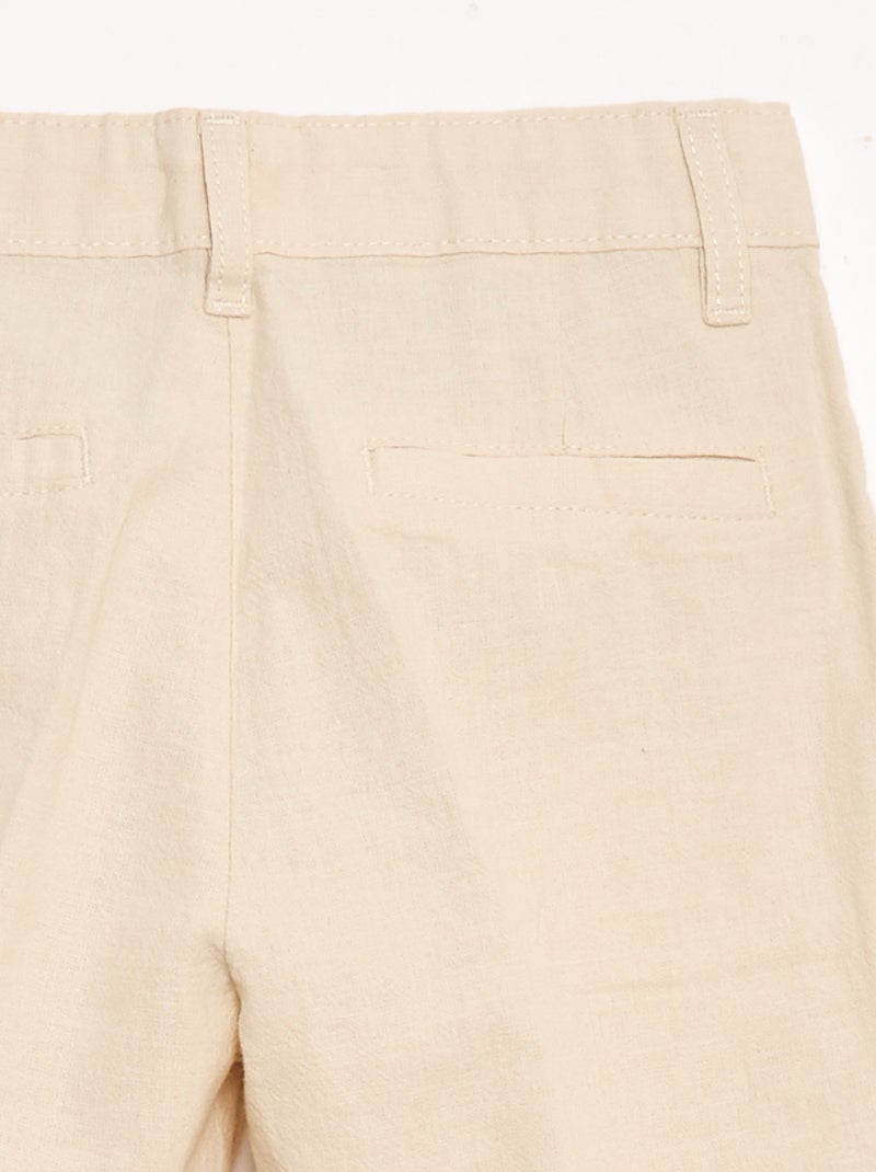 Pantaloni da abito in misto lino Beige - Kiabi