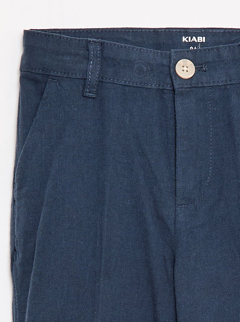 Pantaloni da abito in misto lino Blu - Kiabi