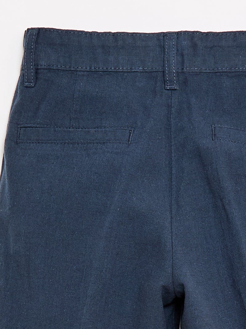 Pantaloni da abito in misto lino Blu - Kiabi