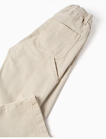 Pantaloni da carpentiere in twill con cintura elasticizzata
