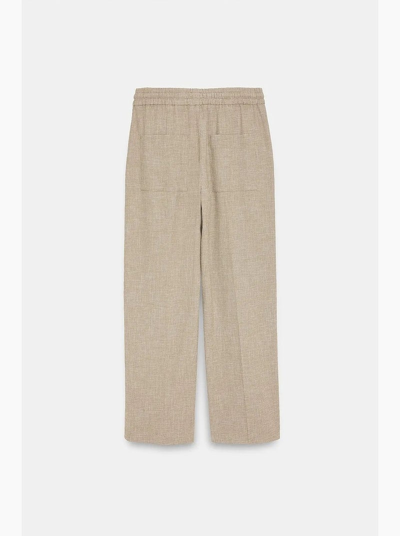 Pantaloni da casa in popeline a gamba ampia dilvin Beige naturale - Kiabi
