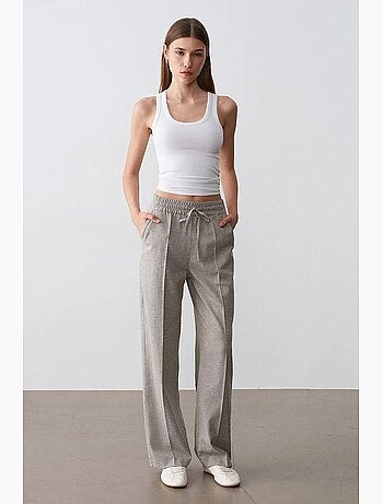 Pantaloni da casa in popeline a gamba ampia dilvin