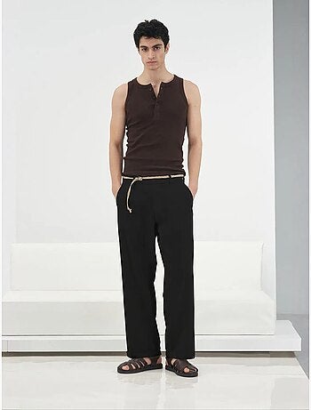 Pantaloni da completo da uomo in lino e cotone giesto