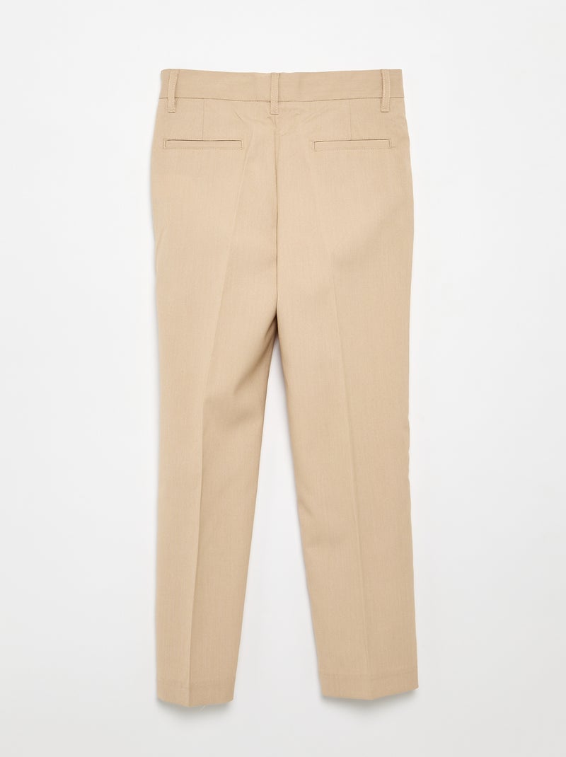 Pantaloni da completo regular tinta unita Beige - Kiabi