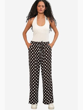 Pantaloni da donna a gamba ampia a pois bdart