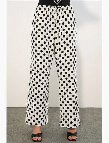 Pantaloni da donna a gamba ampia a pois bdart