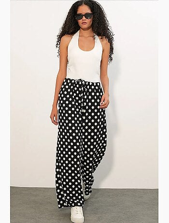 Pantaloni da donna a gamba ampia a pois bdart