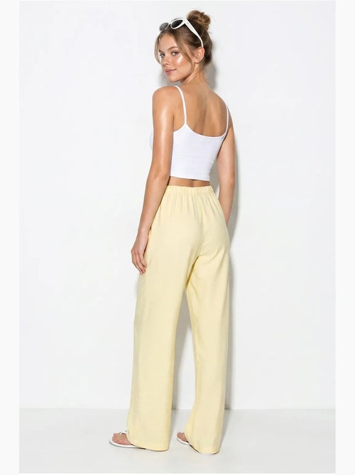 Pantaloni da donna a gamba ampia in crêpe lucci - Kiabi Pantaloni da donna a gamba ampia in crêpe lucci - Kiabi