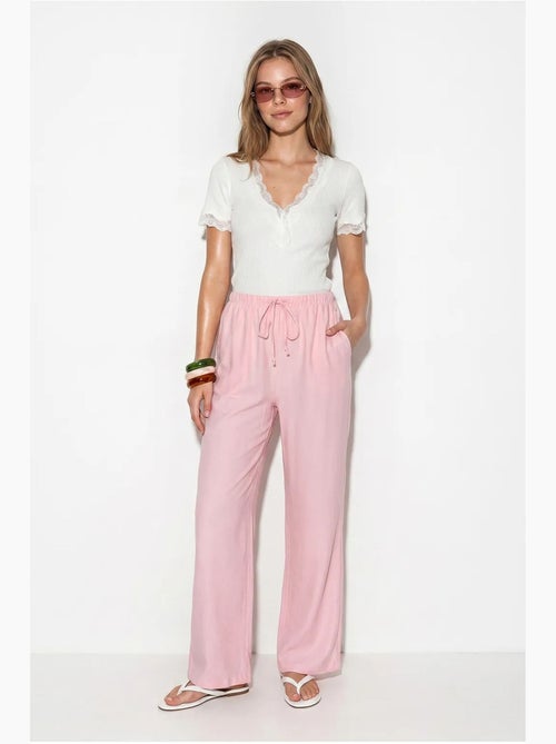 Pantaloni da donna a gamba ampia in crêpe lucci - Kiabi Pantaloni da donna a gamba ampia in crêpe lucci - Kiabi