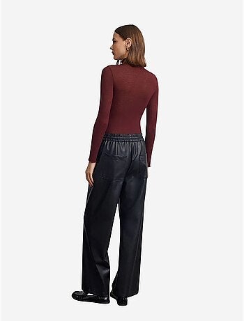 Pantaloni da donna a gamba ampia in ecopelle dilvin