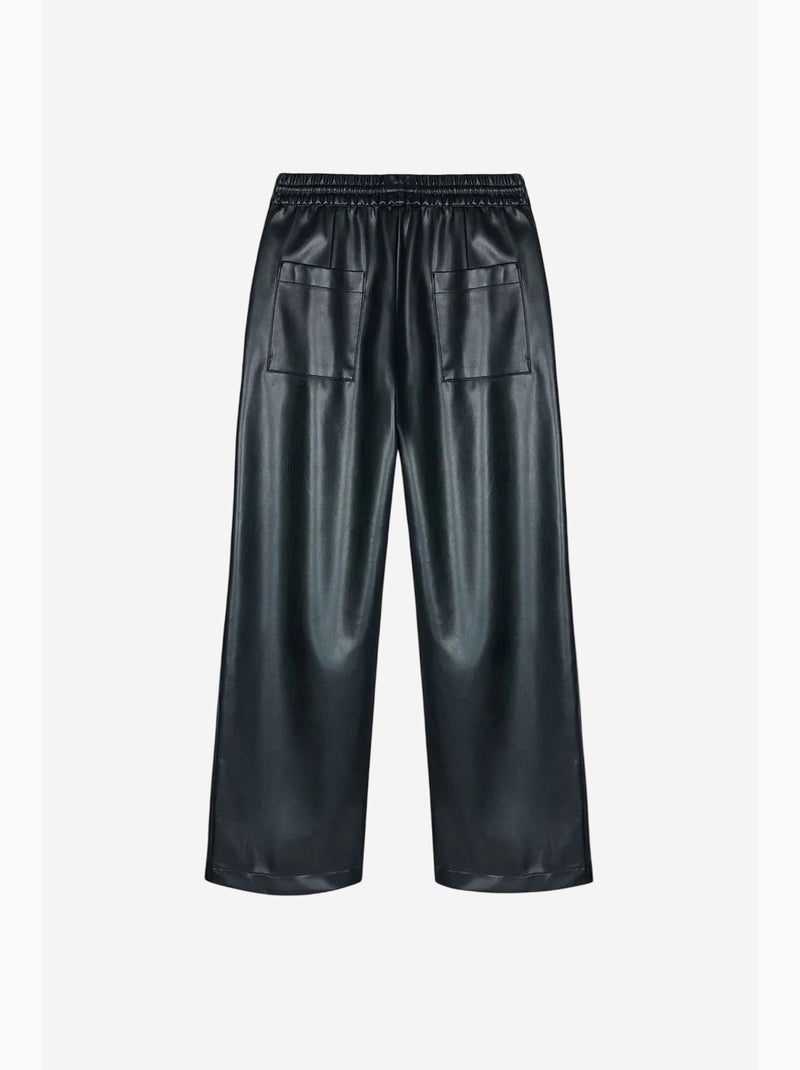 Pantaloni da donna a gamba ampia in ecopelle dilvin Nero - Kiabi