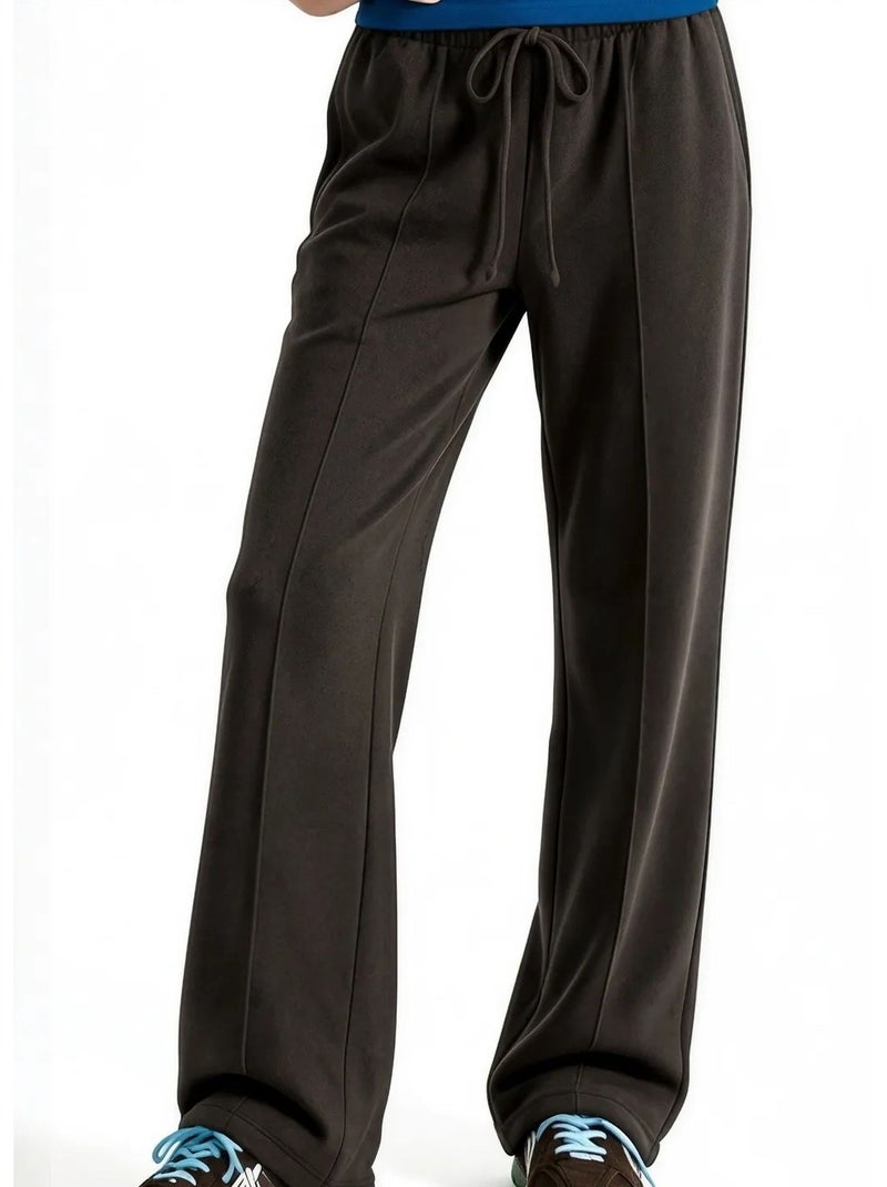 Pantaloni da donna a gamba dritta in misto modal busem Marrone cioccolato - Kiabi