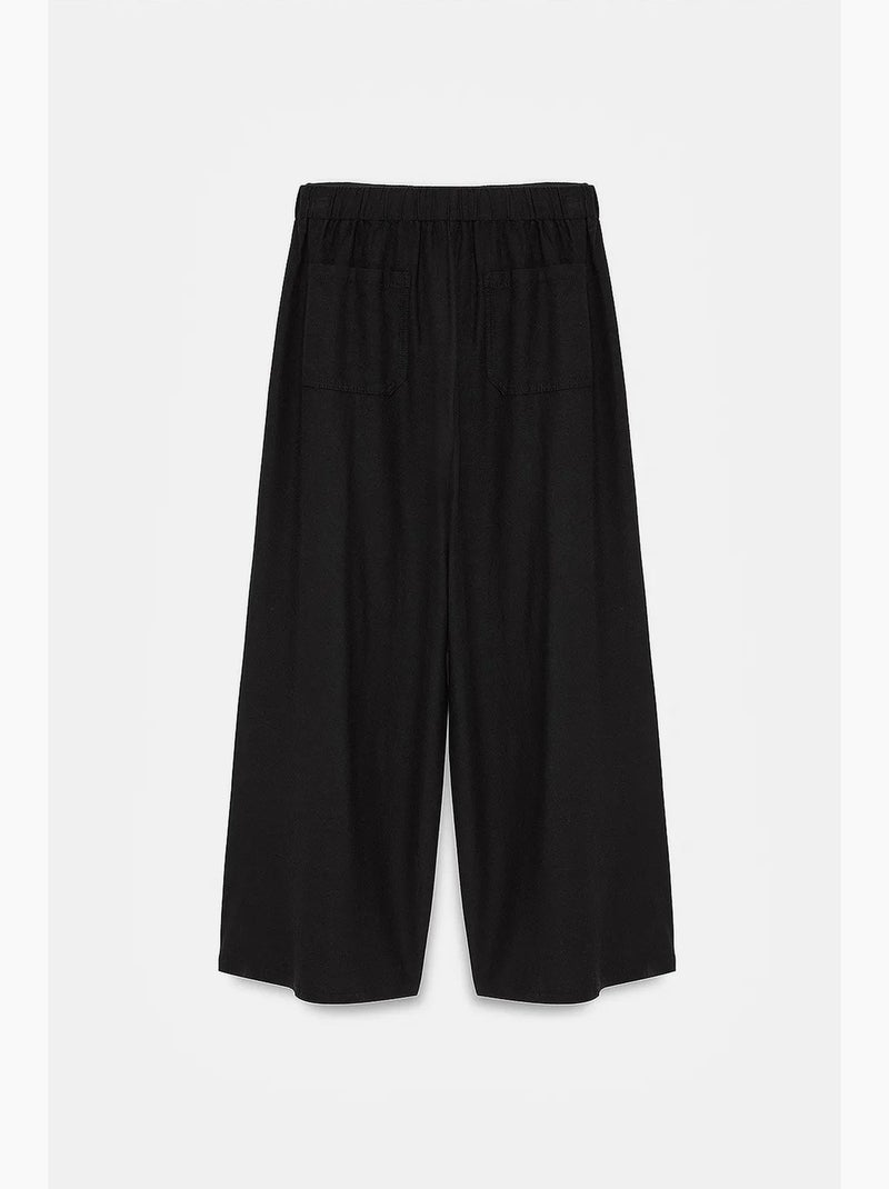 Pantaloni da donna a righe a gamba ampia dilvin Nero - Kiabi