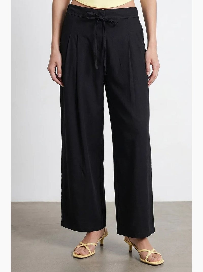 Pantaloni da donna a righe a gamba ampia dilvin Nero - Kiabi