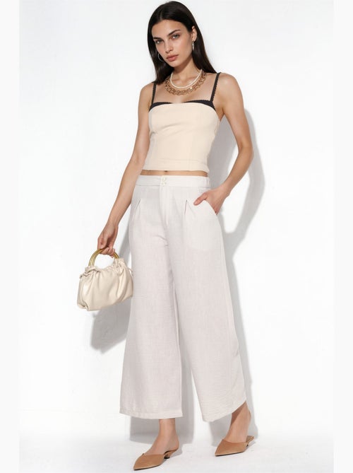 Pantaloni da donna a vita alta a gamba ampia busem - Kiabi Pantaloni da donna a vita alta a gamba ampia busem - Kiabi