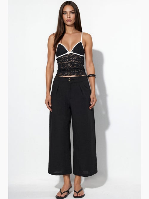 Pantaloni da donna a vita alta a gamba ampia busem - Kiabi