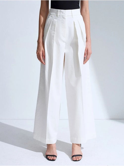 Pantaloni da donna a vita alta con pieghe e gamba ampia dilvin - Kiabi Pantaloni da donna a vita alta con pieghe e gamba ampia dilvin - Kiabi