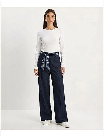 Pantaloni da donna in cotone elasticizzato lucci