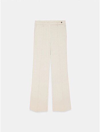 Pantaloni da donna in crêpe a gamba ampia a vita media dilvin