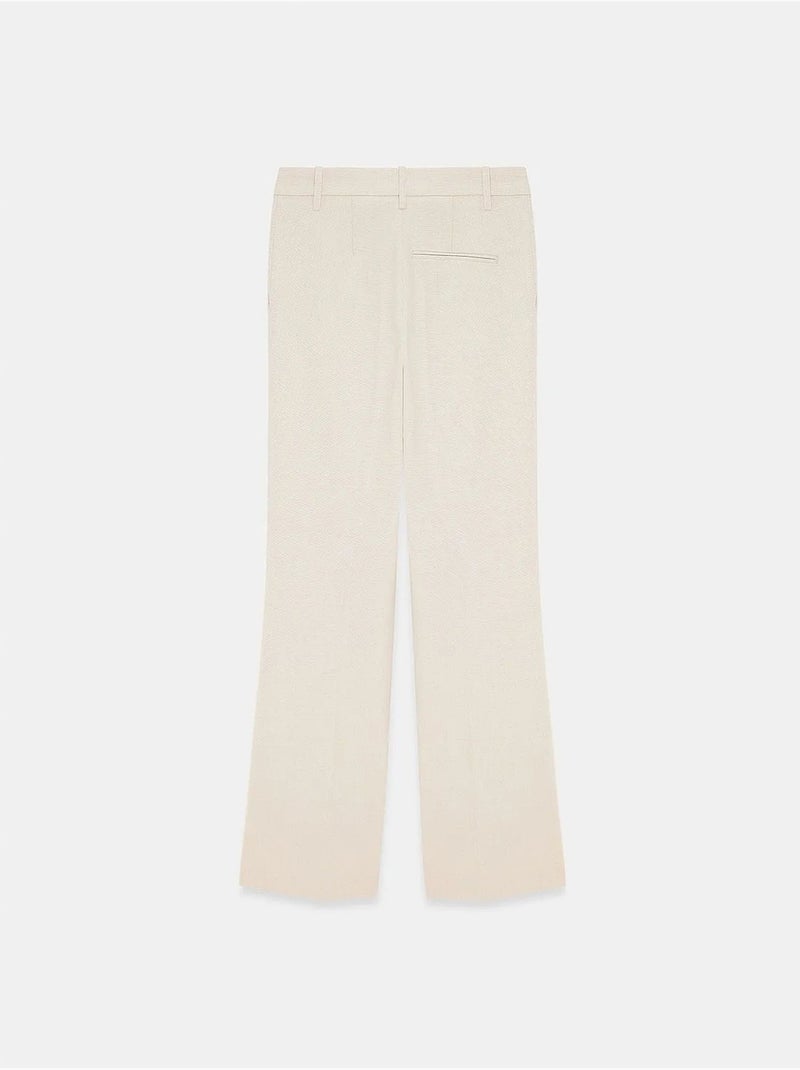 Pantaloni da donna in crêpe a gamba ampia a vita media dilvin Sabbia - Kiabi