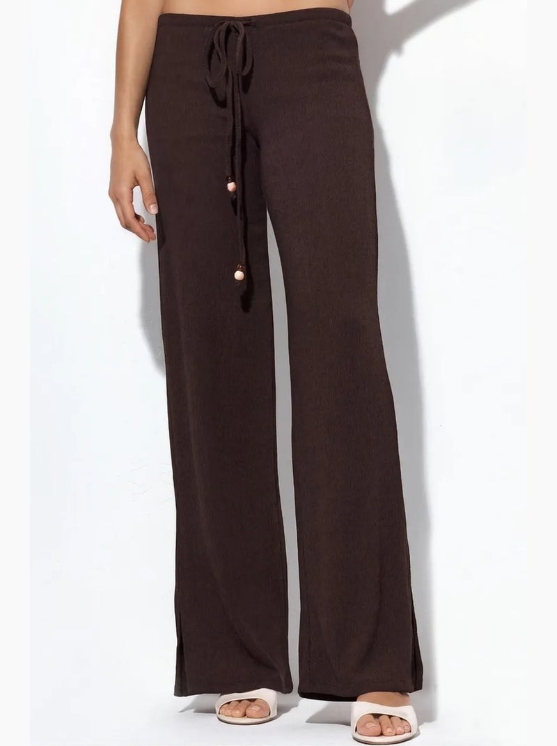 Pantaloni da donna in crêpe a gamba dritta busem Marrone - Kiabi