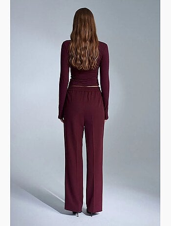 Pantaloni da donna in crêpe a gamba dritta dilvin