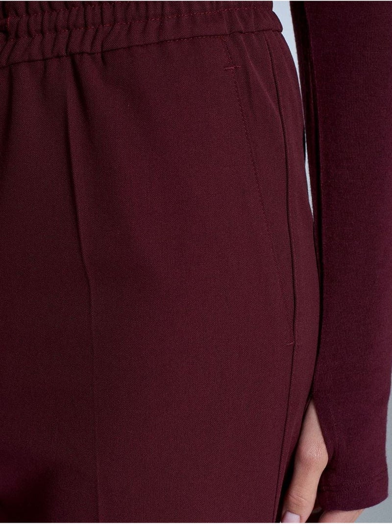 Pantaloni da donna in crêpe a gamba dritta dilvin Rosso bordeaux - Kiabi