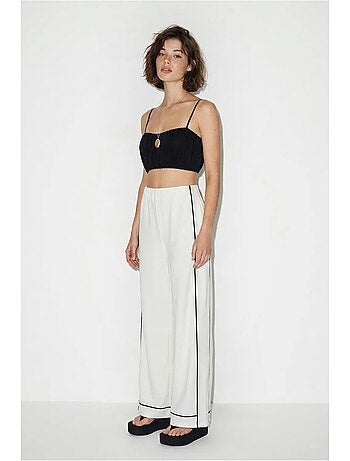 Pantaloni da donna in jersey a vita alta a gamba ampia lucci