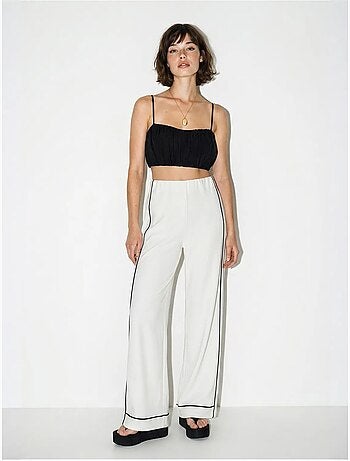 Pantaloni da donna in jersey a vita alta a gamba ampia lucci