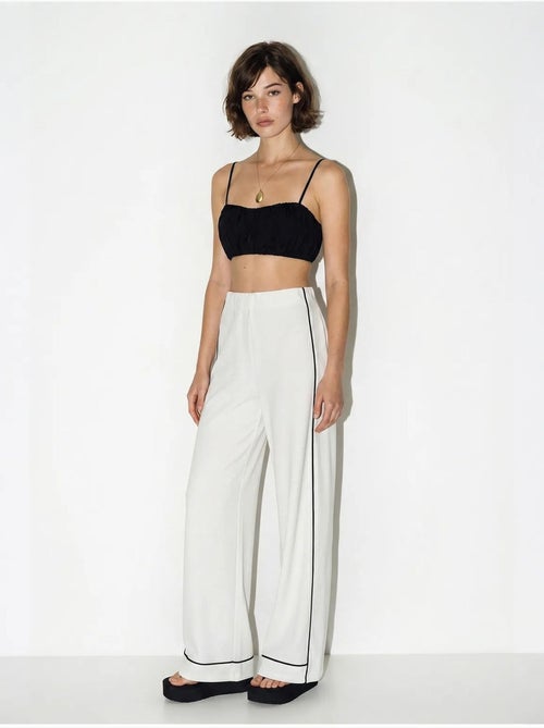 Pantaloni da donna in jersey a vita alta a gamba ampia lucci - Kiabi Pantaloni da donna in jersey a vita alta a gamba ampia lucci - Kiabi