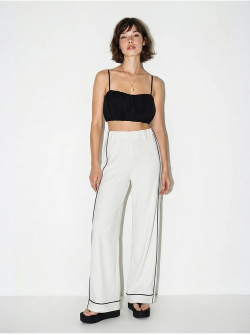 Pantaloni da donna in jersey a vita alta a gamba ampia lucci - Kiabi Pantaloni da donna in jersey a vita alta a gamba ampia lucci - Kiabi
