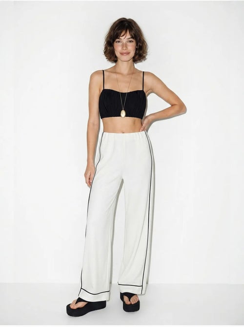 Pantaloni da donna in jersey a vita alta a gamba ampia lucci - Kiabi Pantaloni da donna in jersey a vita alta a gamba ampia lucci - Kiabi