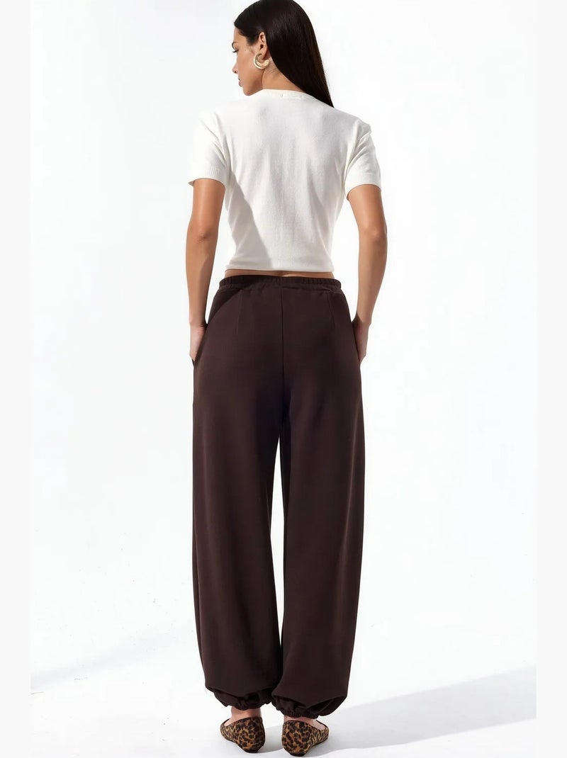 Pantaloni da donna in misto cotone busem Marrone cioccolato - Kiabi