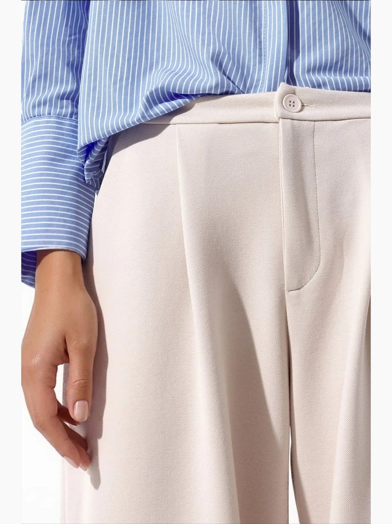 Pantaloni da donna in misto cotone busem Sabbia - Kiabi