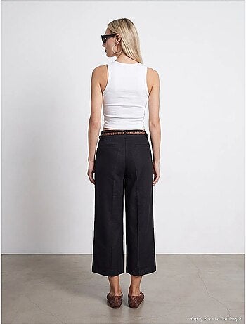Pantaloni da donna in misto lino dilvin