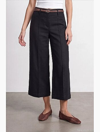 Pantaloni da donna in misto lino dilvin