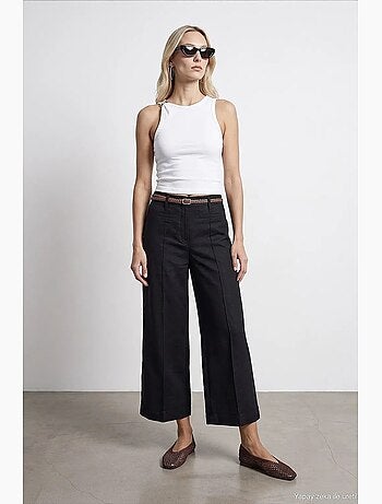 Pantaloni da donna in misto lino dilvin
