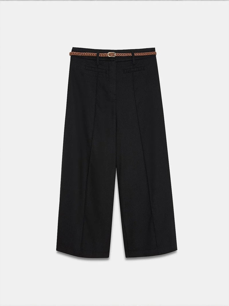 Pantaloni da donna in misto lino dilvin Nero - Kiabi