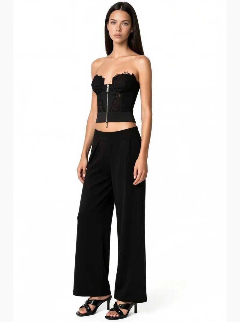 Pantaloni da donna in misto modal busem Nero - Kiabi