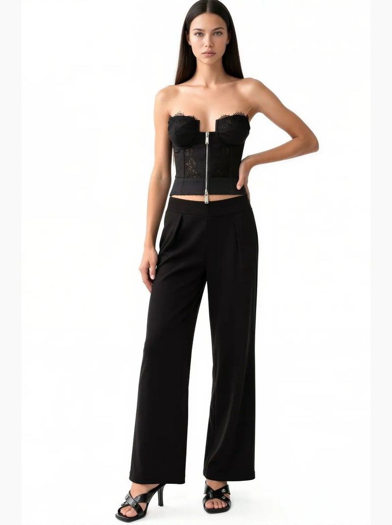 Pantaloni da donna in misto modal busem Nero - Kiabi