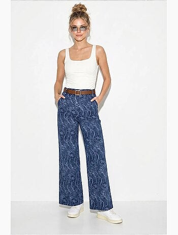 Pantaloni da donna in poliestere-cotone lucci