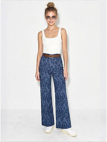Pantaloni da donna in poliestere-cotone lucci