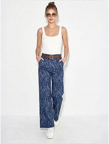 Pantaloni da donna in poliestere-cotone lucci