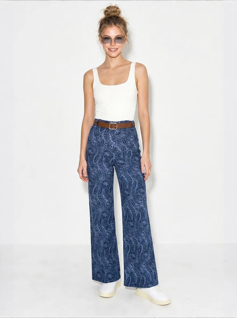Pantaloni da donna in poliestere-cotone lucci Blu marino - Kiabi