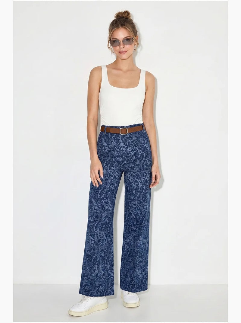 Pantaloni da donna in poliestere-cotone lucci Blu marino - Kiabi