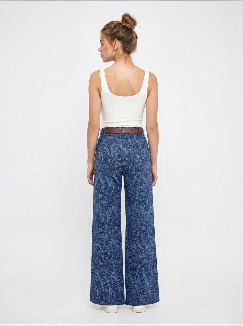 Pantaloni da donna in poliestere-cotone lucci Blu marino - Kiabi