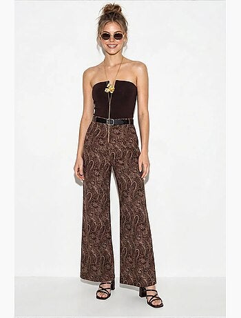 Pantaloni da donna in poliestere-cotone lucci