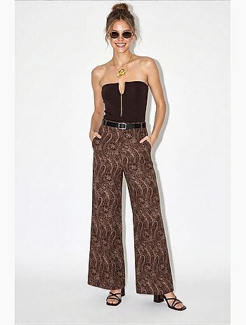Pantaloni da donna in poliestere-cotone lucci