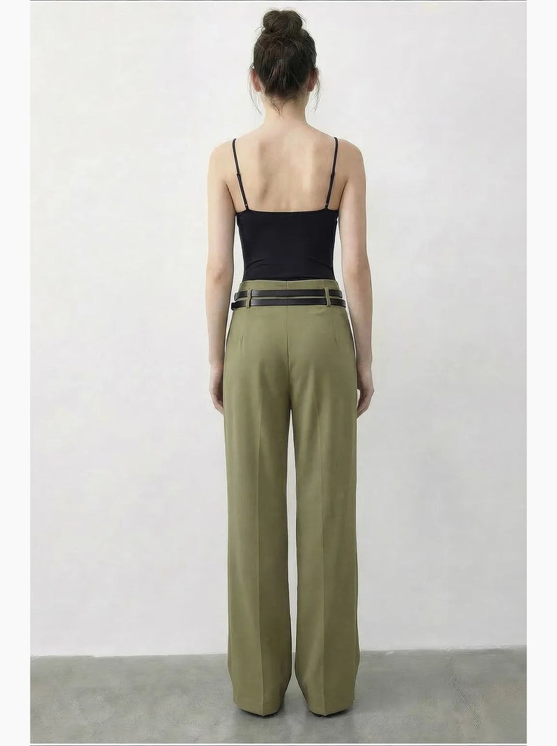 Pantaloni da donna in poliestere ed elastan lucci Cachi - Kiabi