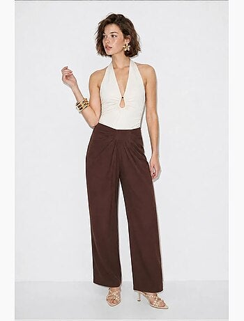 Pantaloni da donna in poliestere-elastan lucci